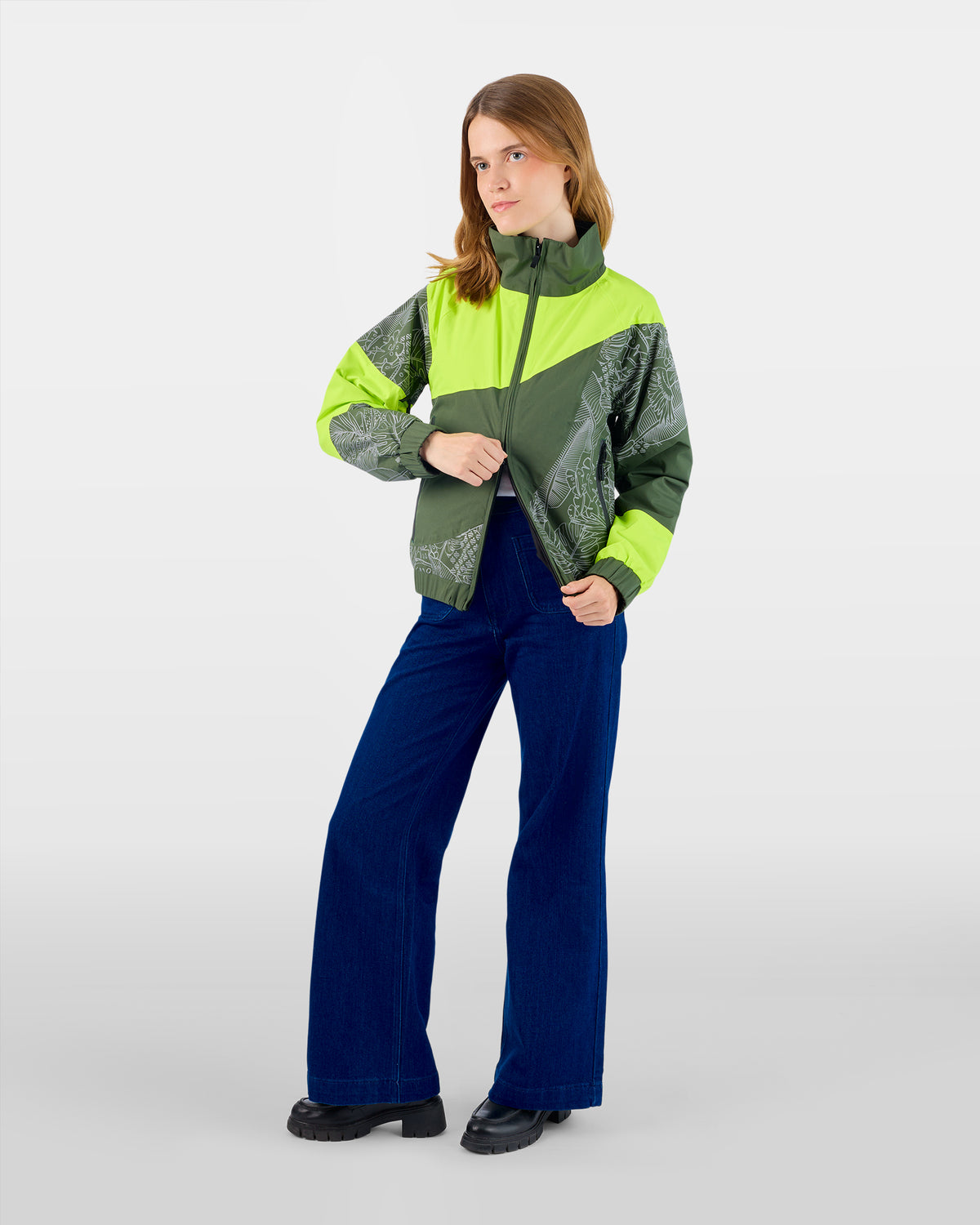 blouson vélo imperméable respirant fluo zip aeration double curseur femme