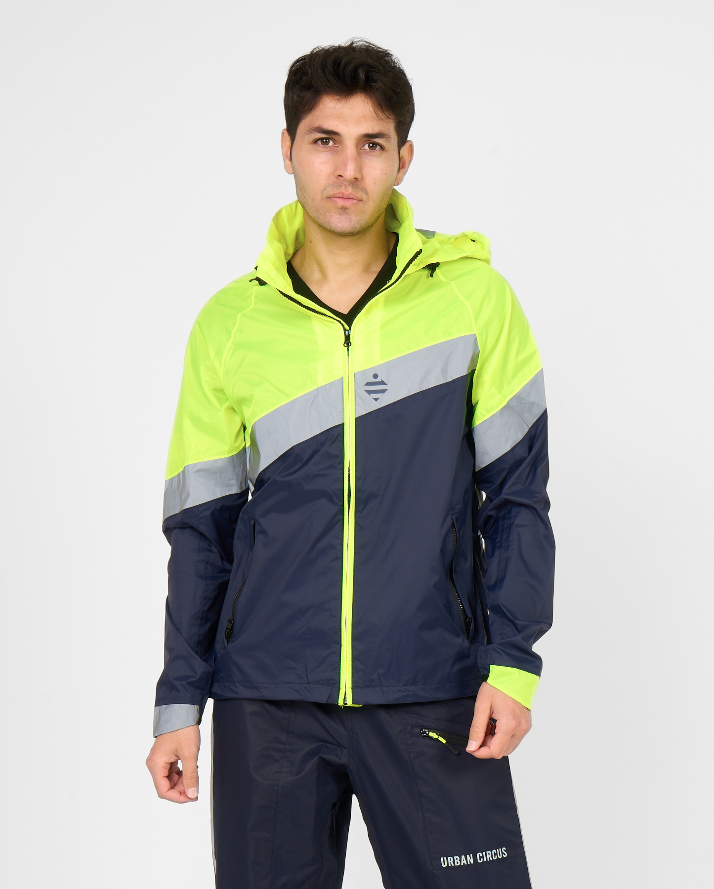 coupe vent imperméable jaune flashy bleu marine pour vélotaf