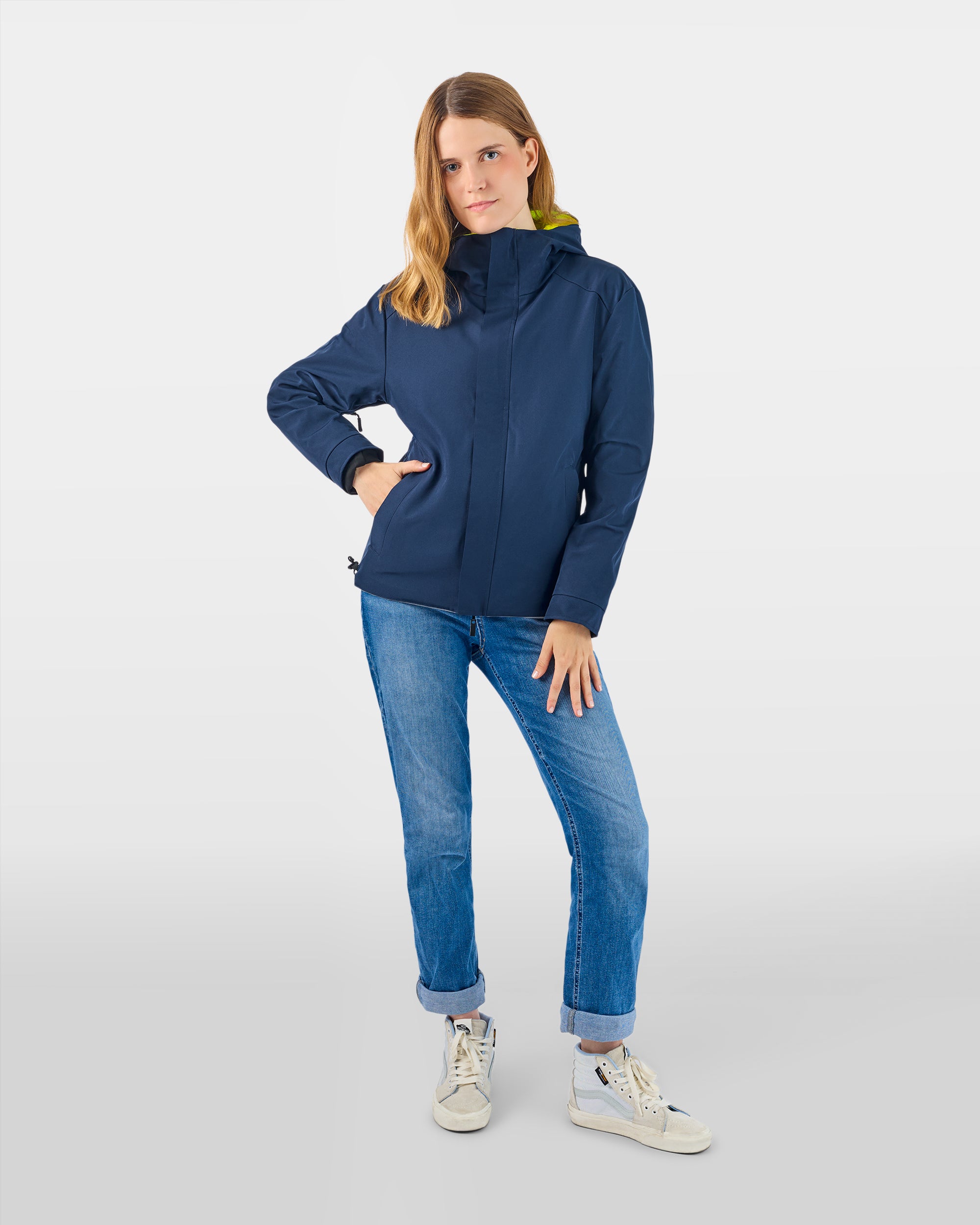 repop bleue marine veste vélotaf réversible face sobre femme