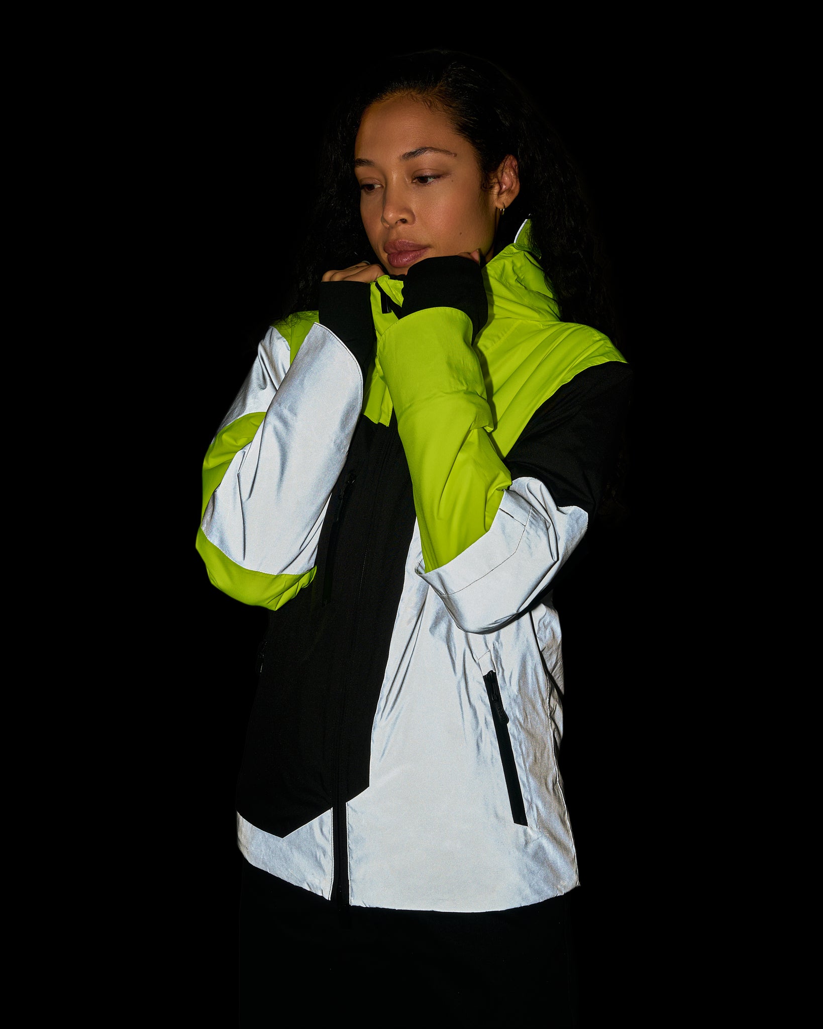 veste chaude vélo urbaine REPOP HIVER jaune fluo noire réfléchissante certifiée EN 17353 Type AB3