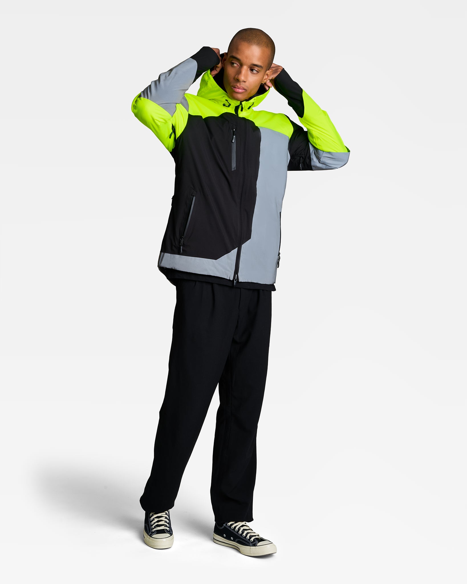 veste chaude vélotaf REPOP HIVER jaune fluo noire réfléchissante imperméable & respirante