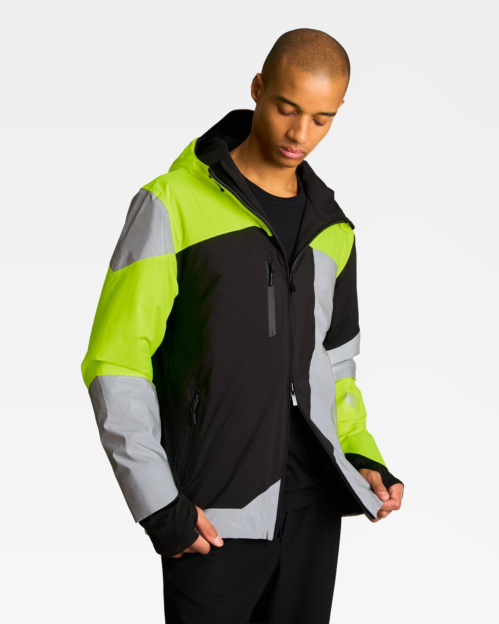 manteau chaud vélo ville REPOP HIVER homme visible jaune fluo noire réfléchissante respirante