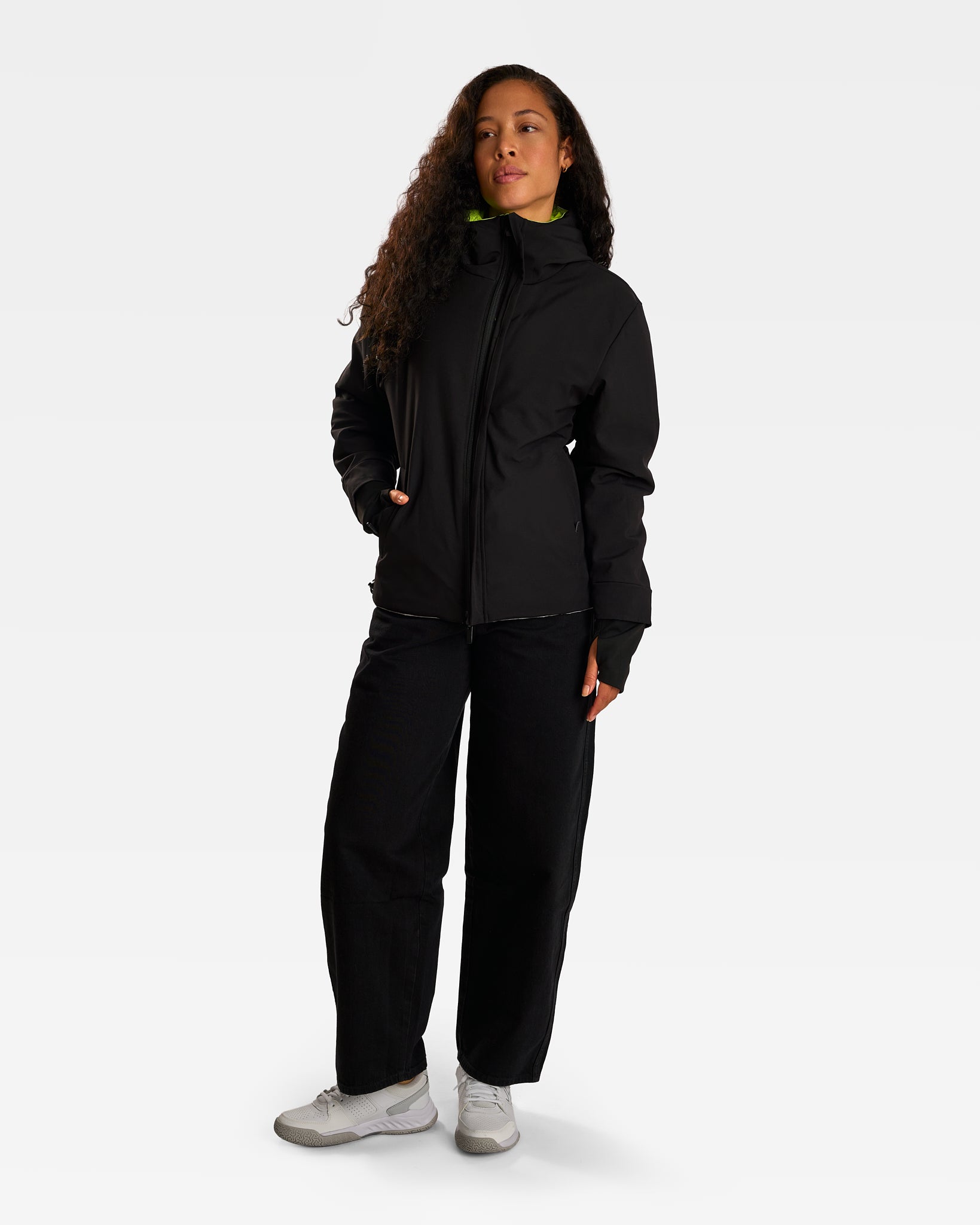 veste chaude vélo urbain REPOP HIVER jaune fluo noire réfléchissante réversible