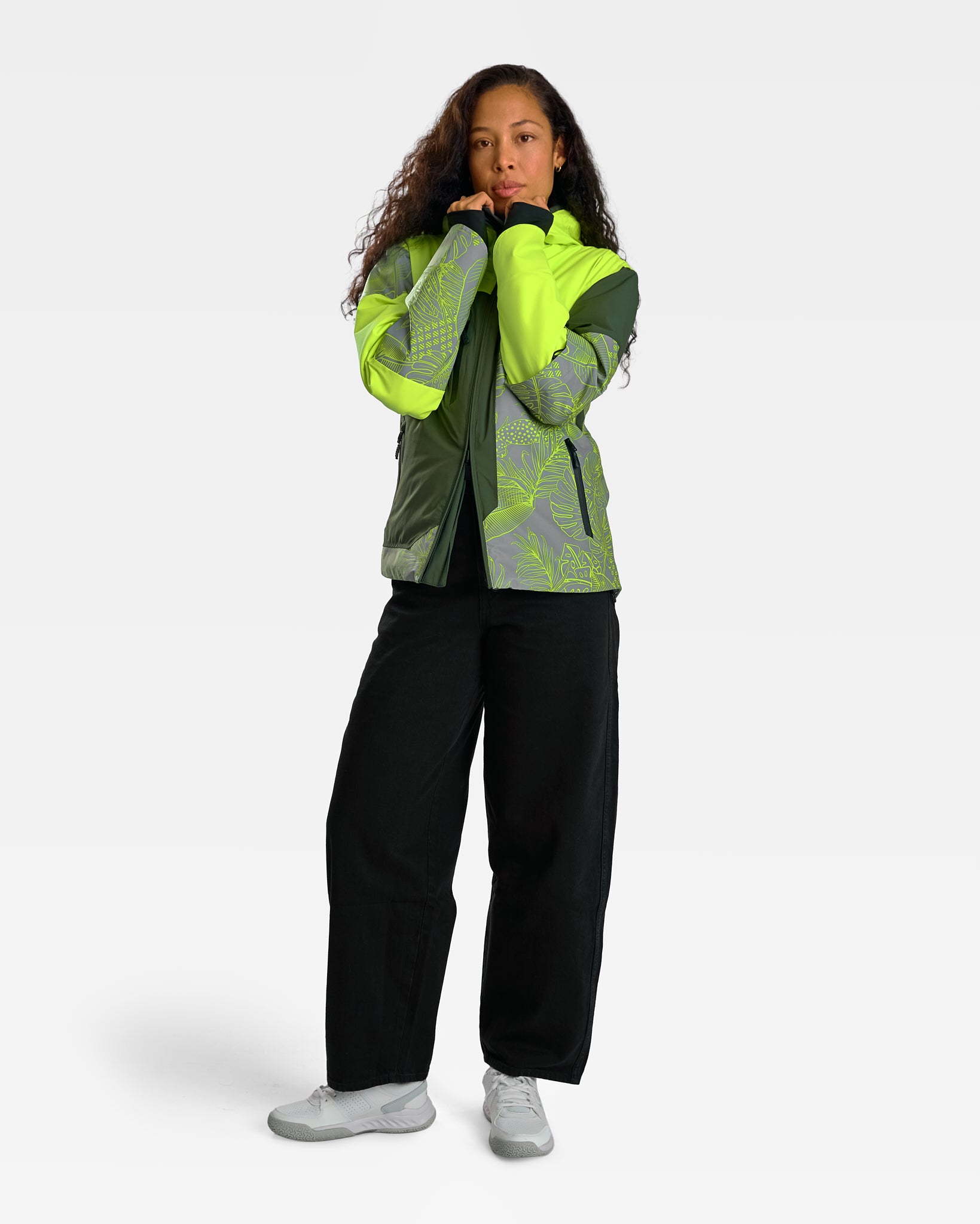 manteau chaud d'hiver vélo REPOP vert fluo kaki imperméable et respirante