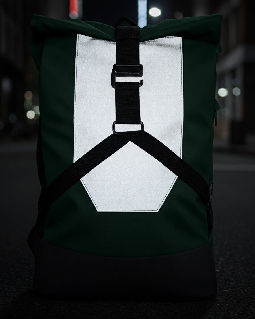 sac à dos vélotaf vert noir imperméable réfléchissant