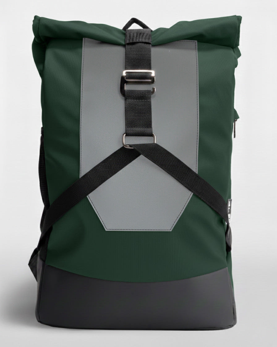 sac à dos vélo urbain vert noir imperméable réfléchissant