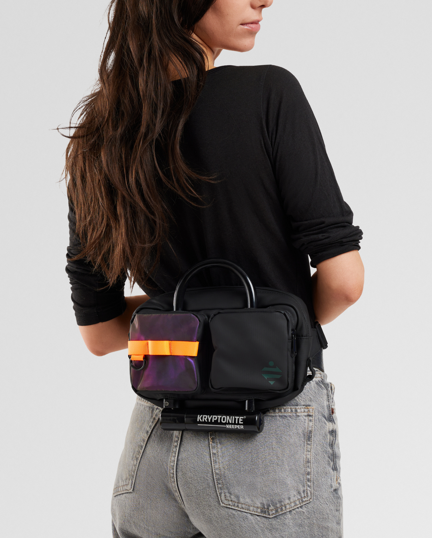 grande banane polyvalente sacoche vélo porte cadenas noire