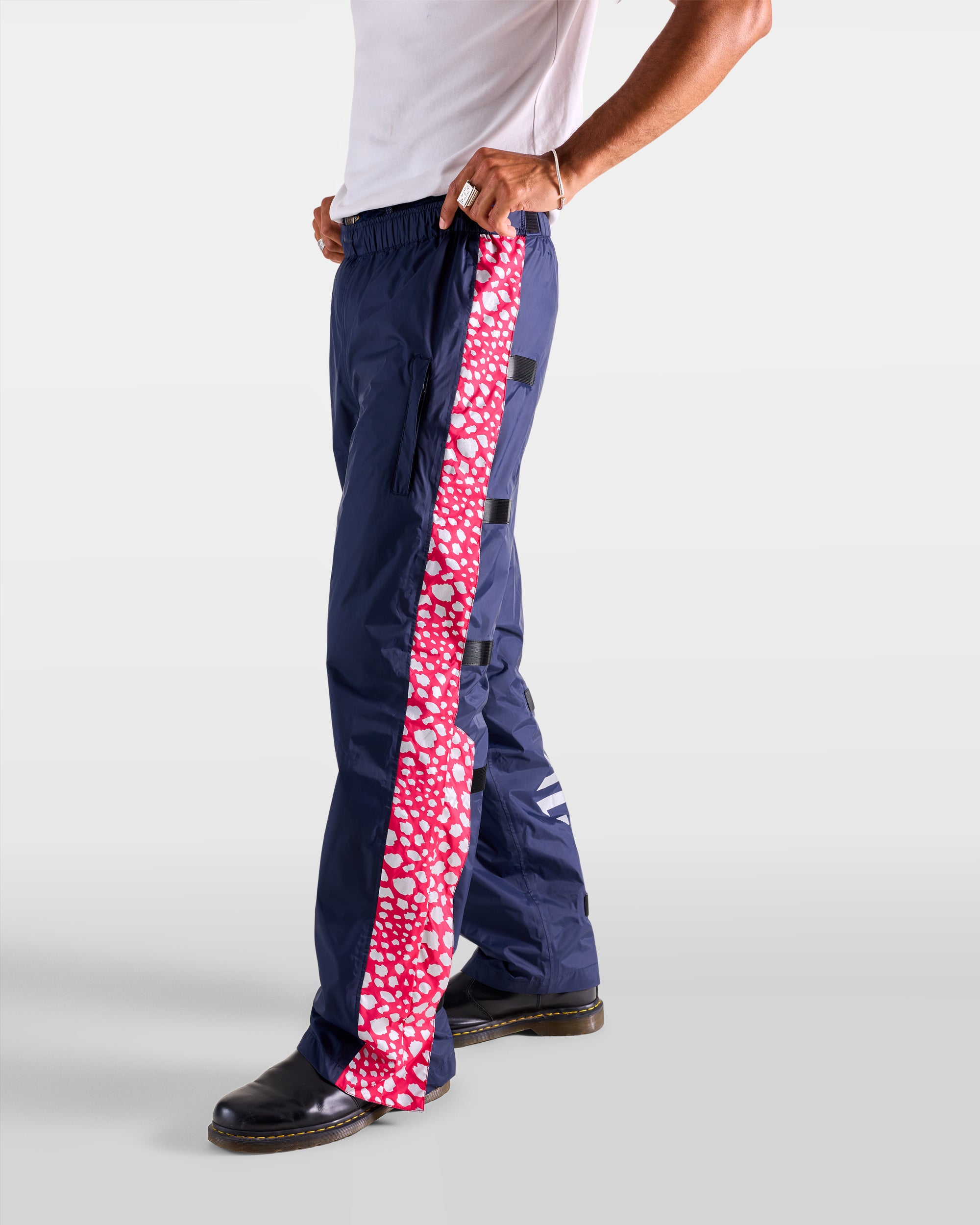 surpantalon de pluie étanche vélo bleu marine rose à motifs sur homme