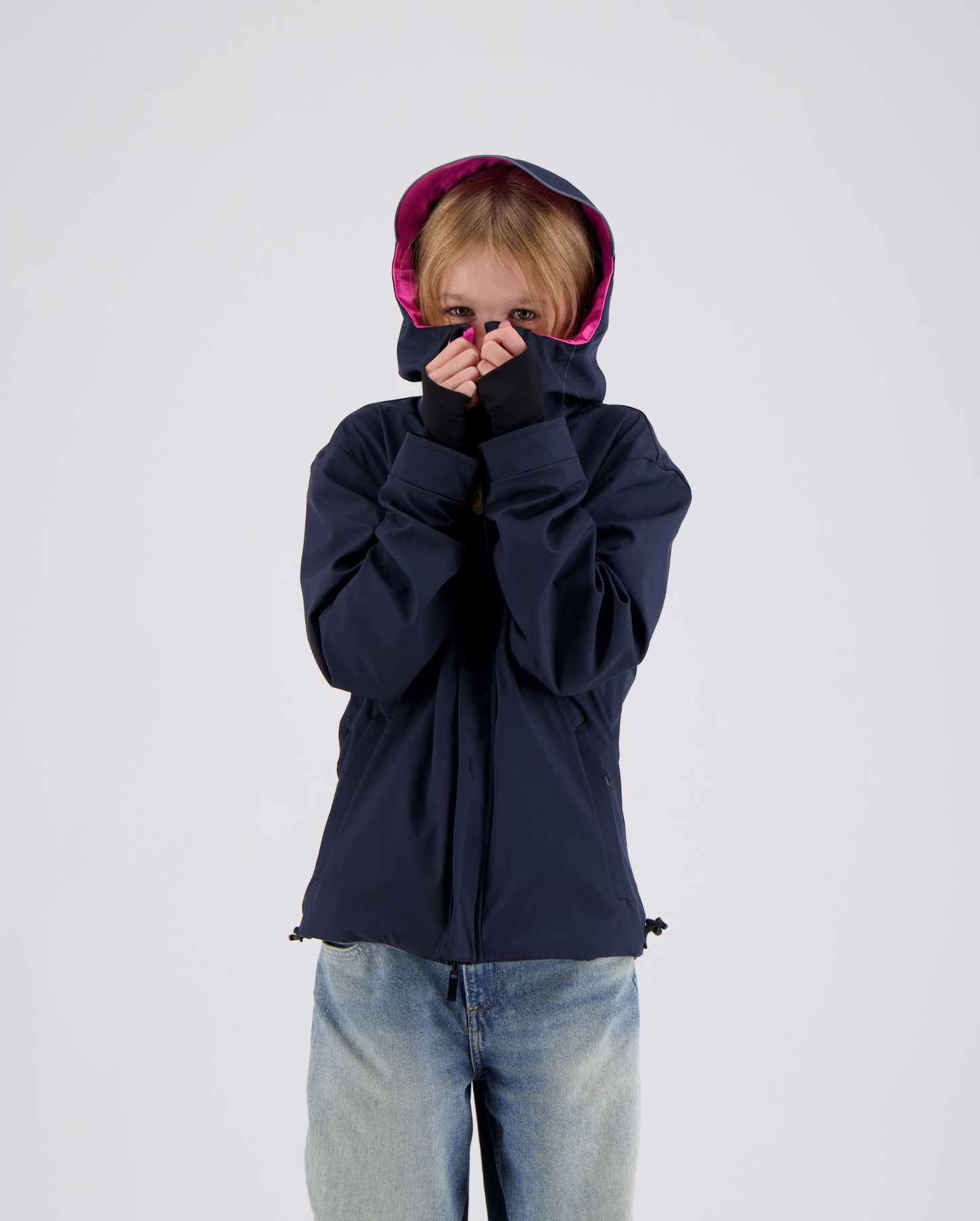 veste vélo enfant réversible bleue marine rose