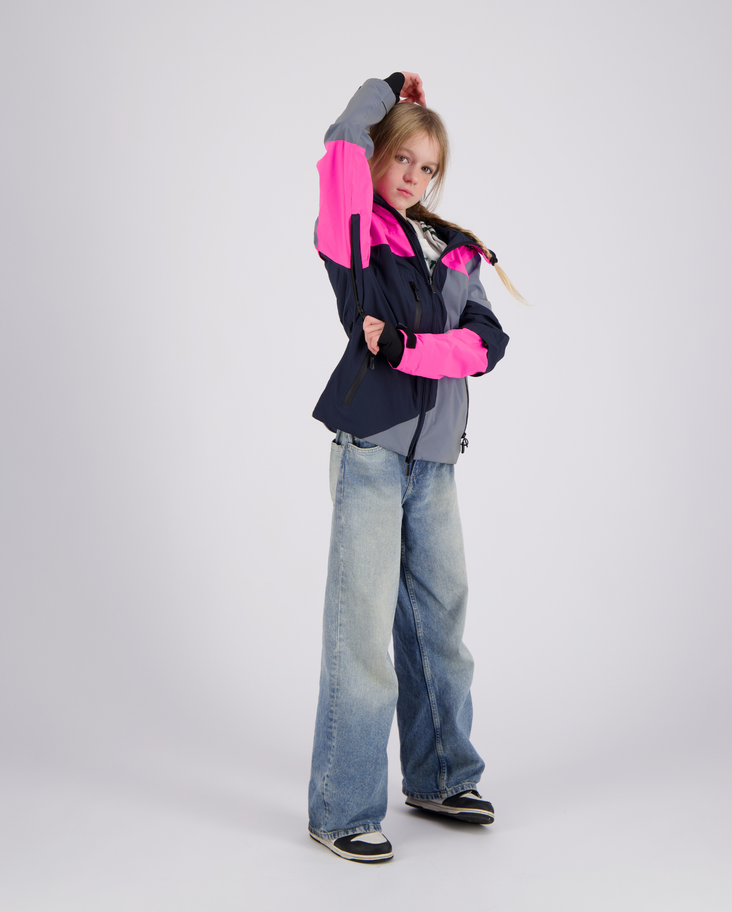 Veste rose bleue urbaine vélo pour enfant adolescent respirante avec zips d'aération
