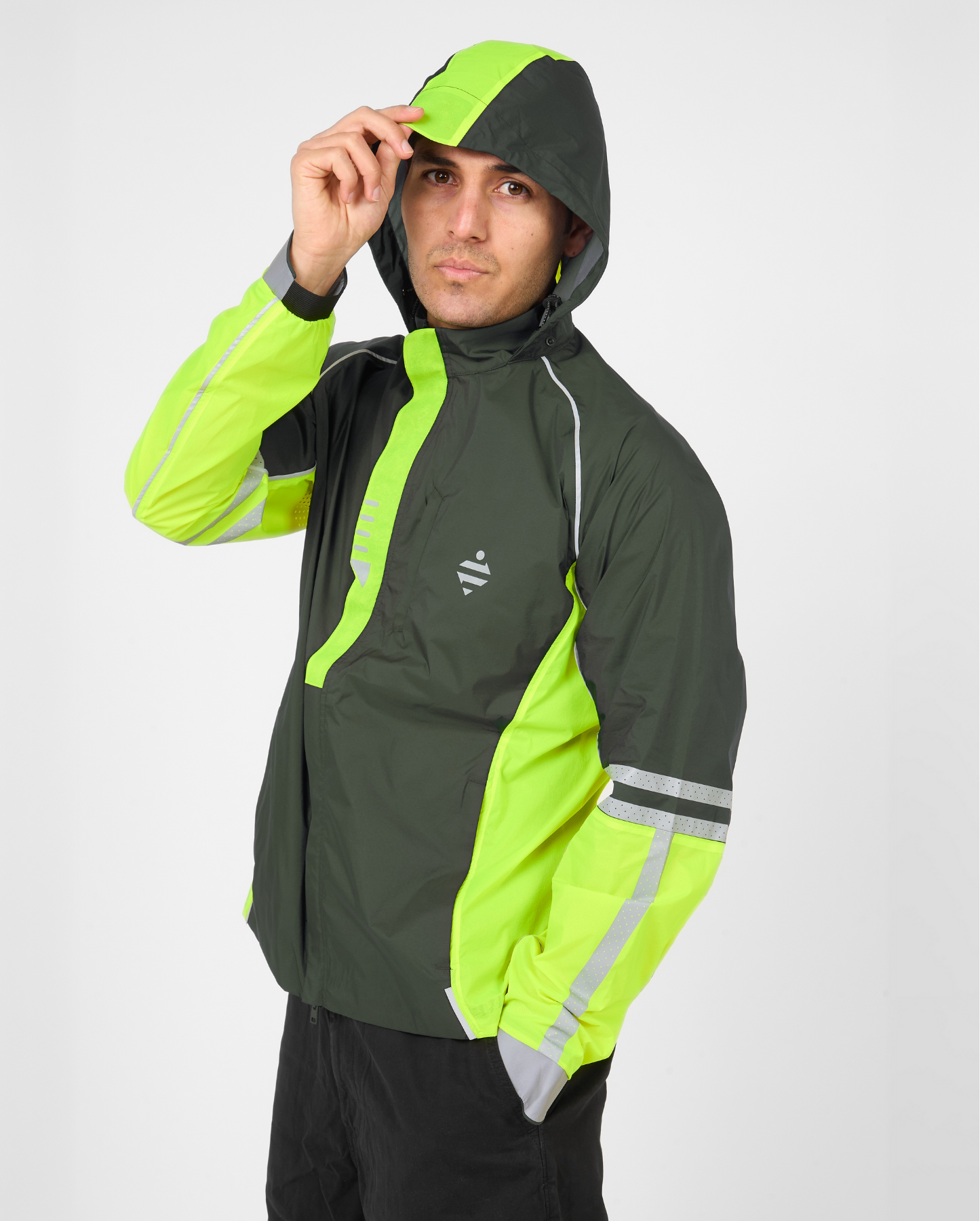 Veste imperméable respirante vélo flashy kaki