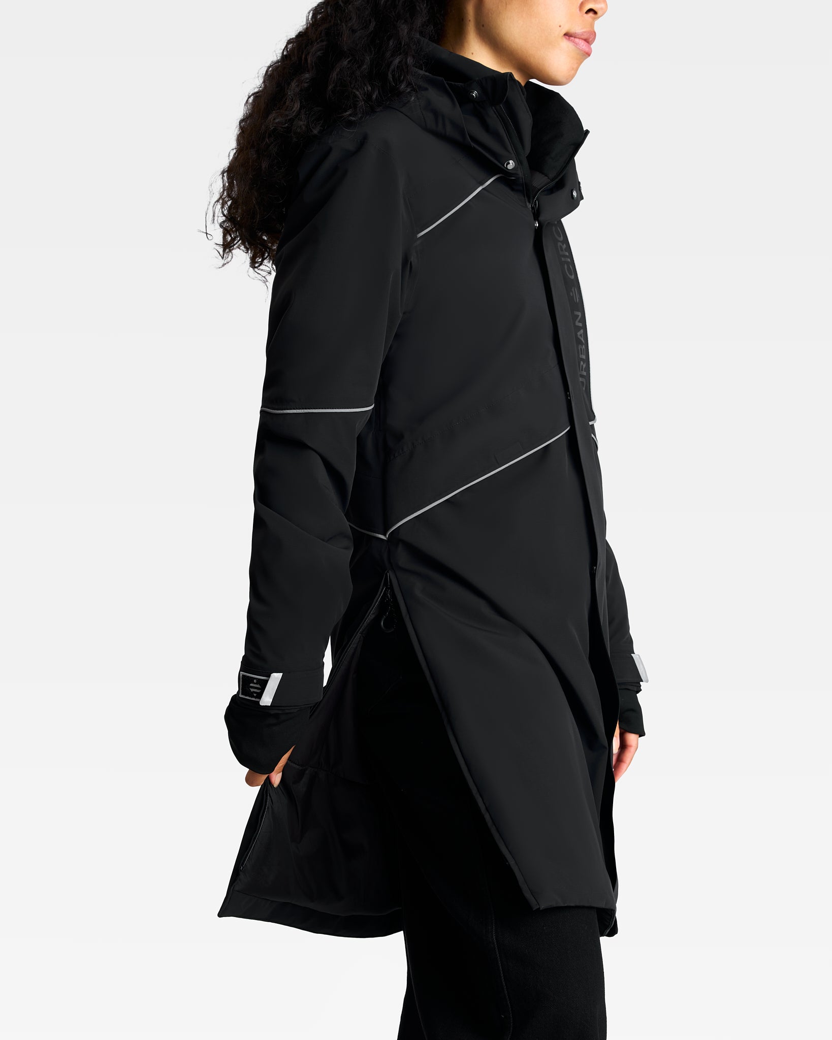 parka technique pour le vélo urbain imperméable zip latéraux de pédalage