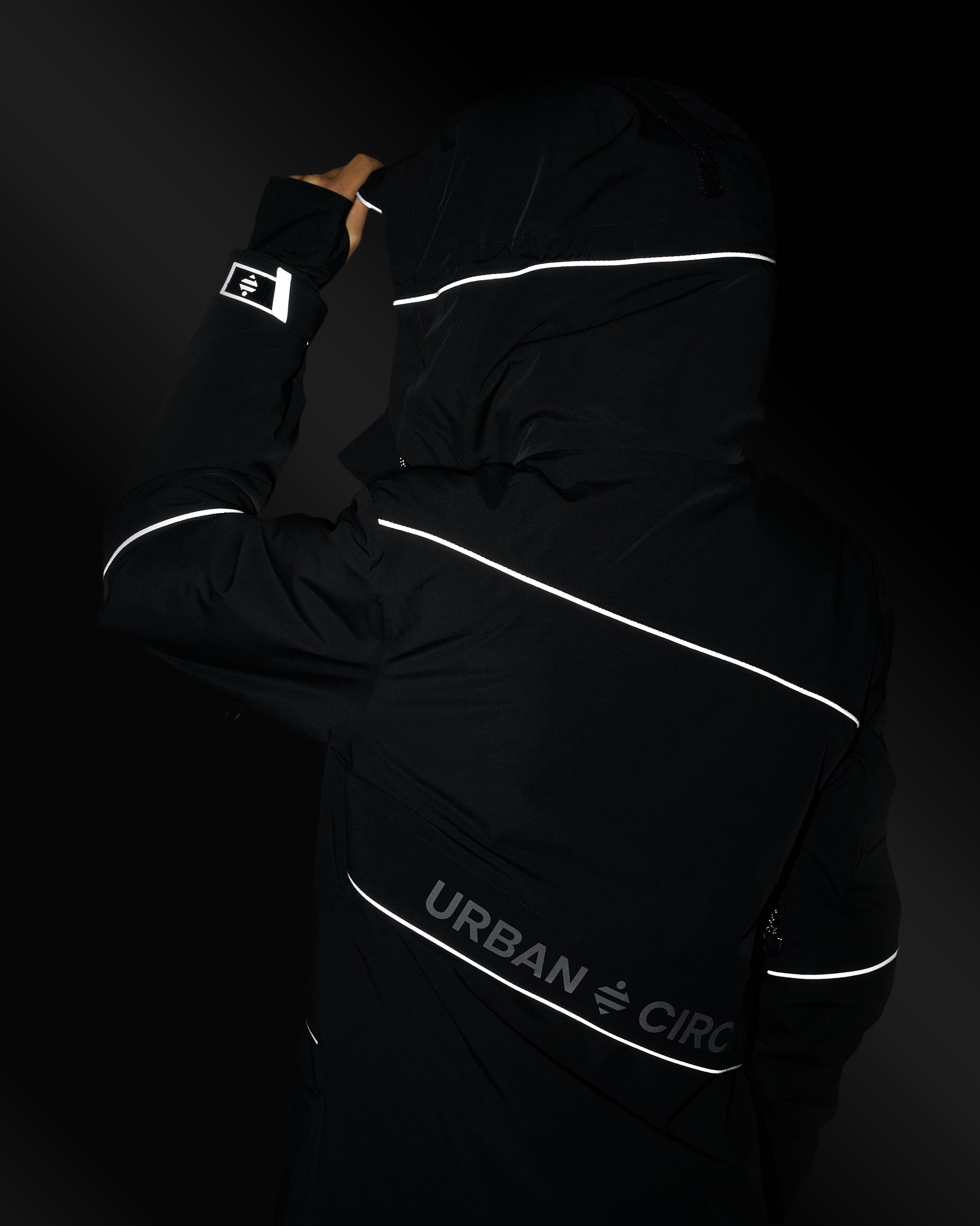 manteau vélo chaud noir détails réfléchissants