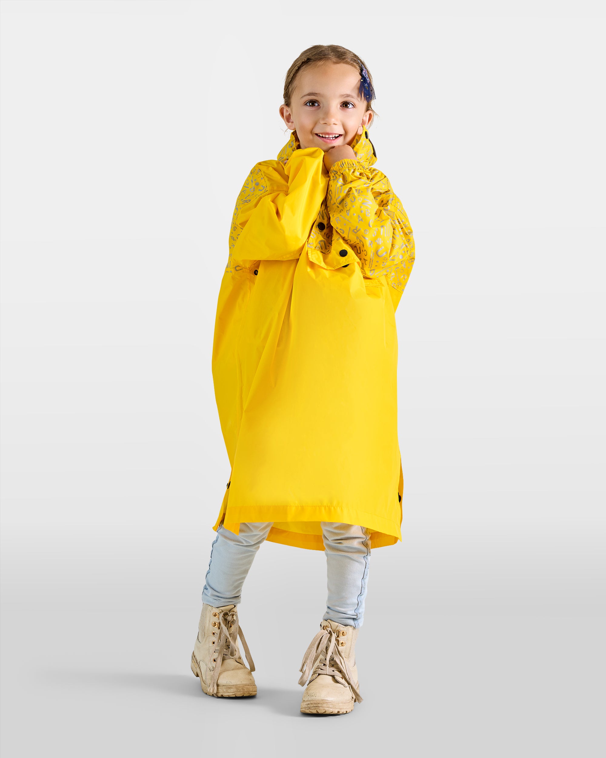 poncho pour jeune enfant jaune imperméable romea