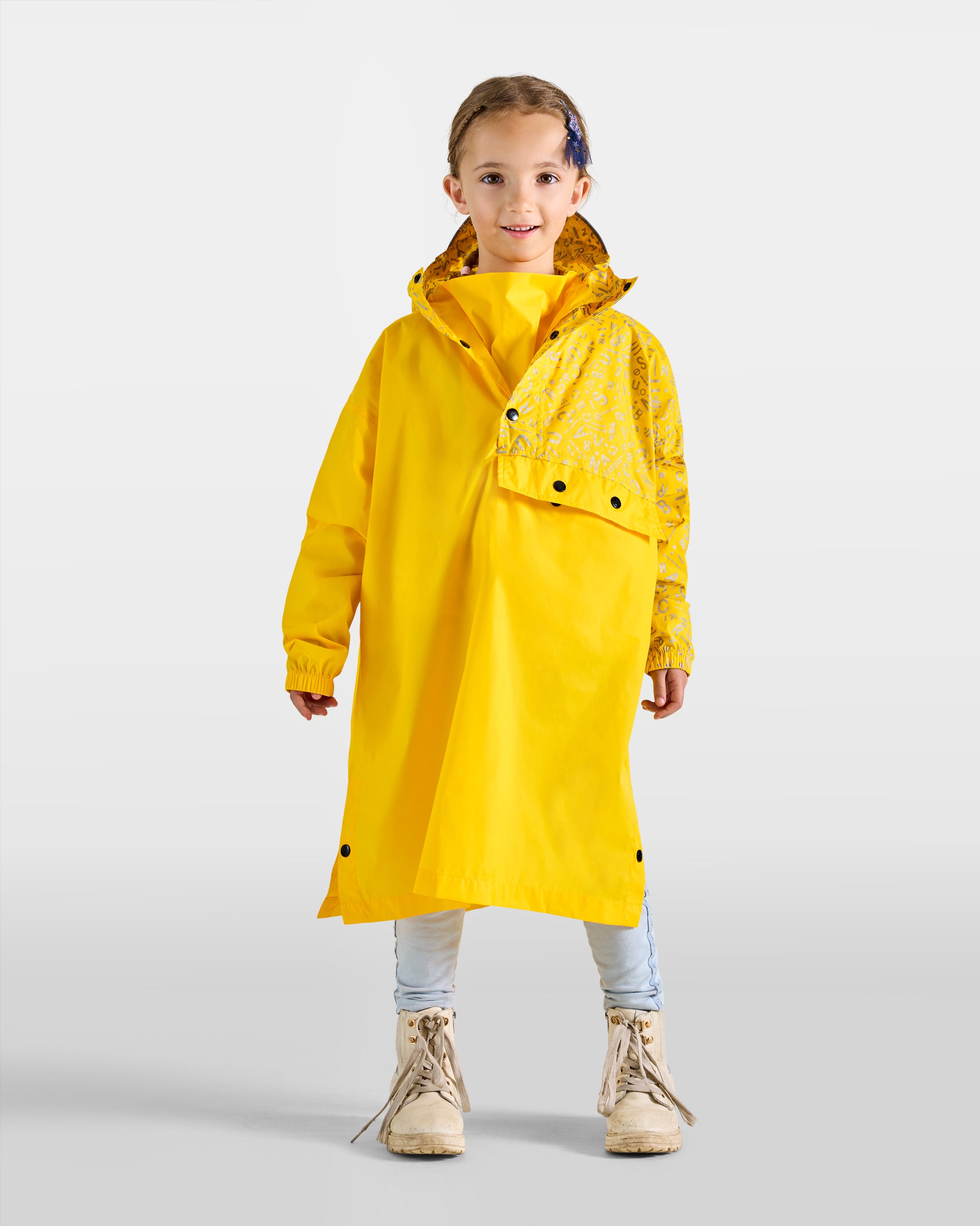 poncho de pluie enfant vélo jaune motif graffiti imperméable