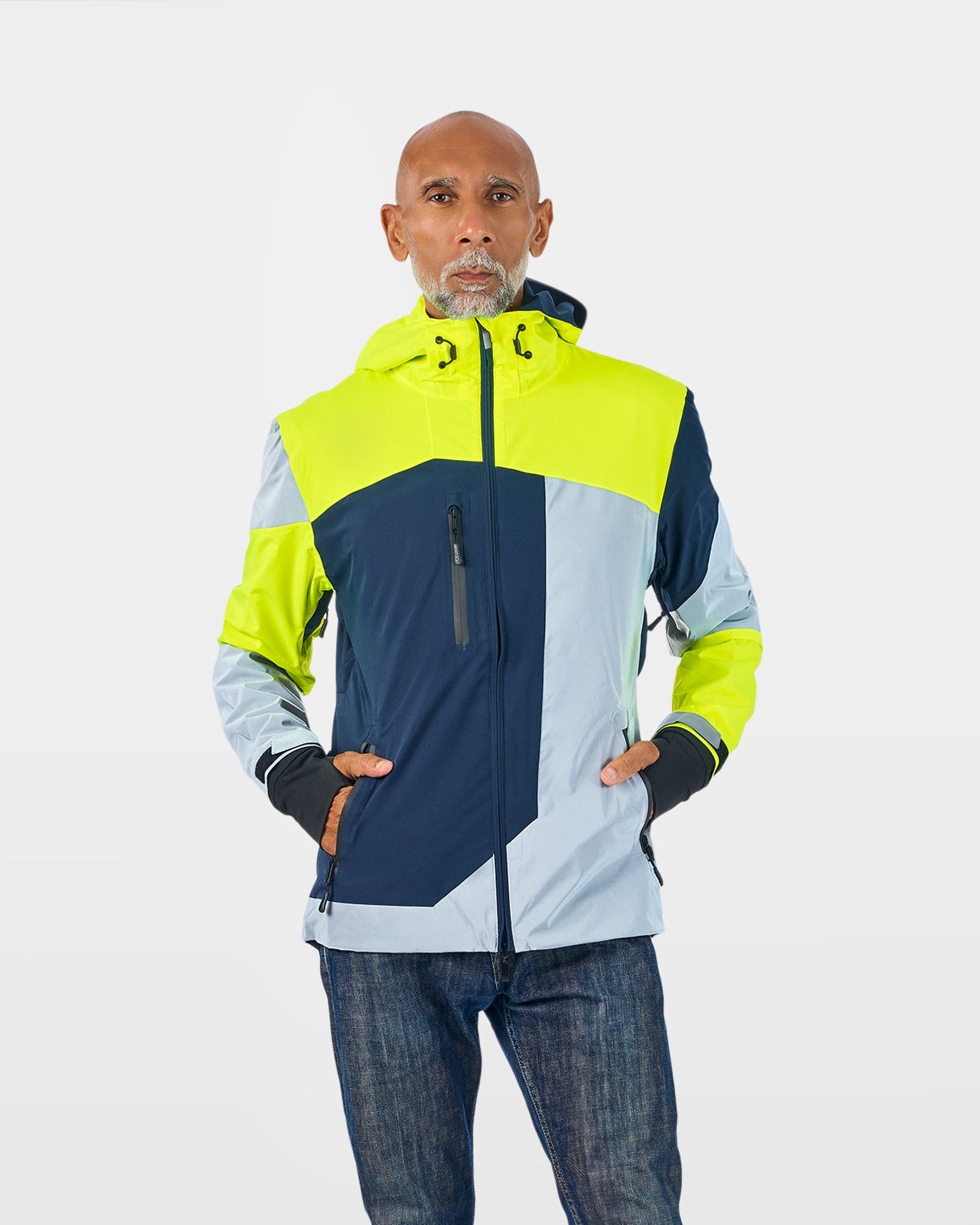 veste vélo ville jaune fluo bleue marine visible certifiée homme