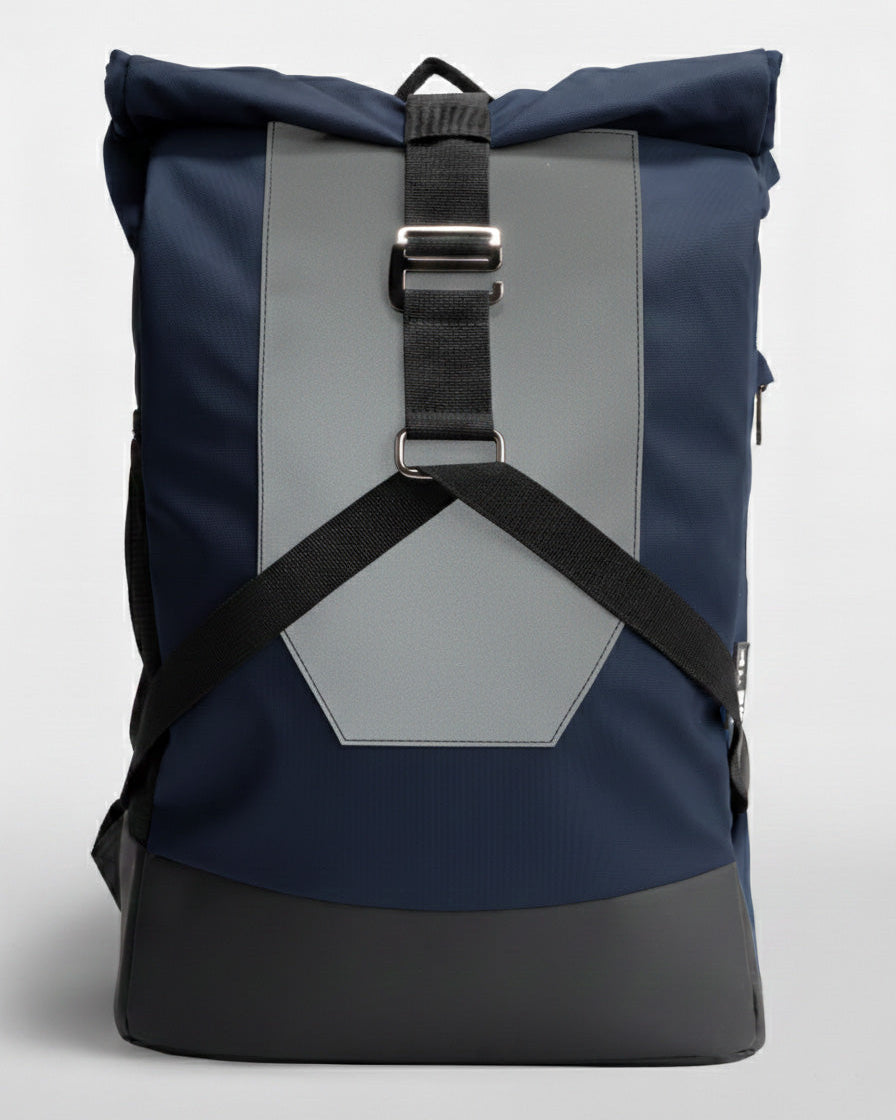 sac à dos vélo ville bleu marine noir imperméable réfléchissant rolltop