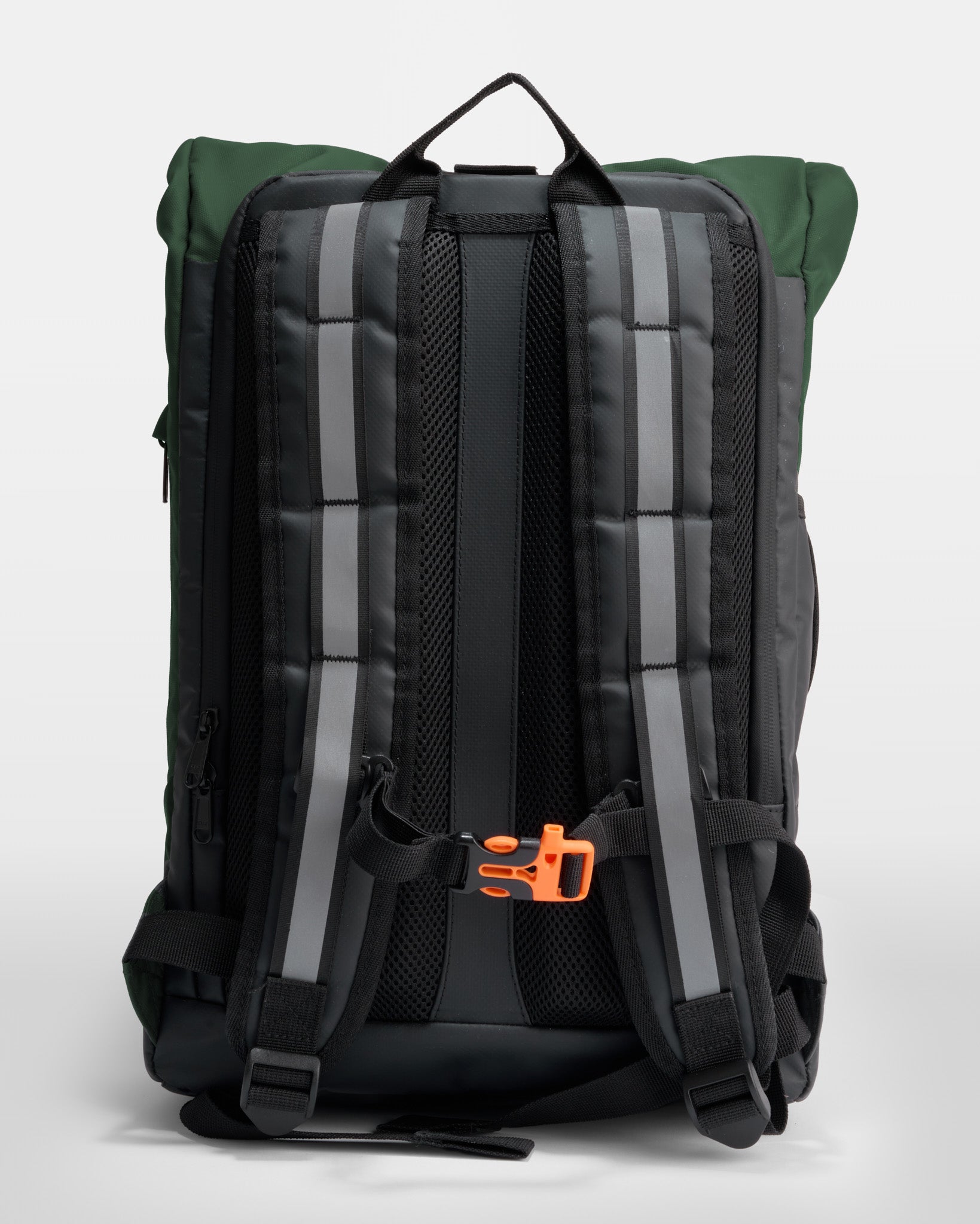 sac à dos vélo urbain vert noir sifflet bretelles réfléchissantes