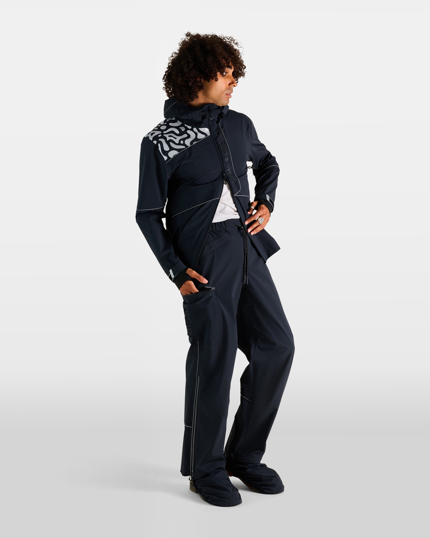 veste et pantalon de pluie imperméables respirants noir vélotaf 