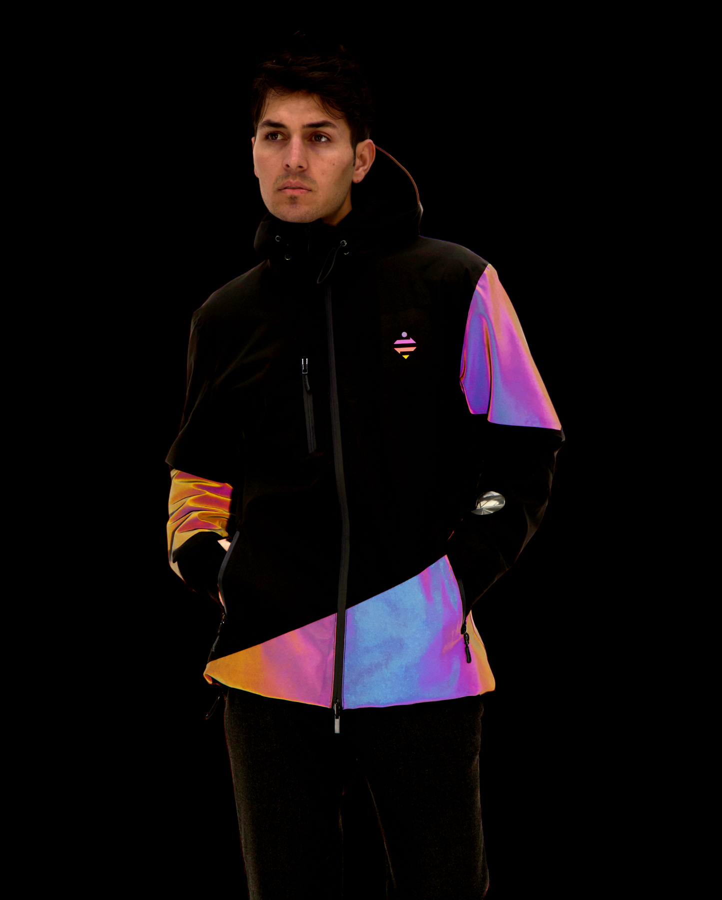 WASSERDICHTE REFLEKTIERENDE RAINBOW JACKE