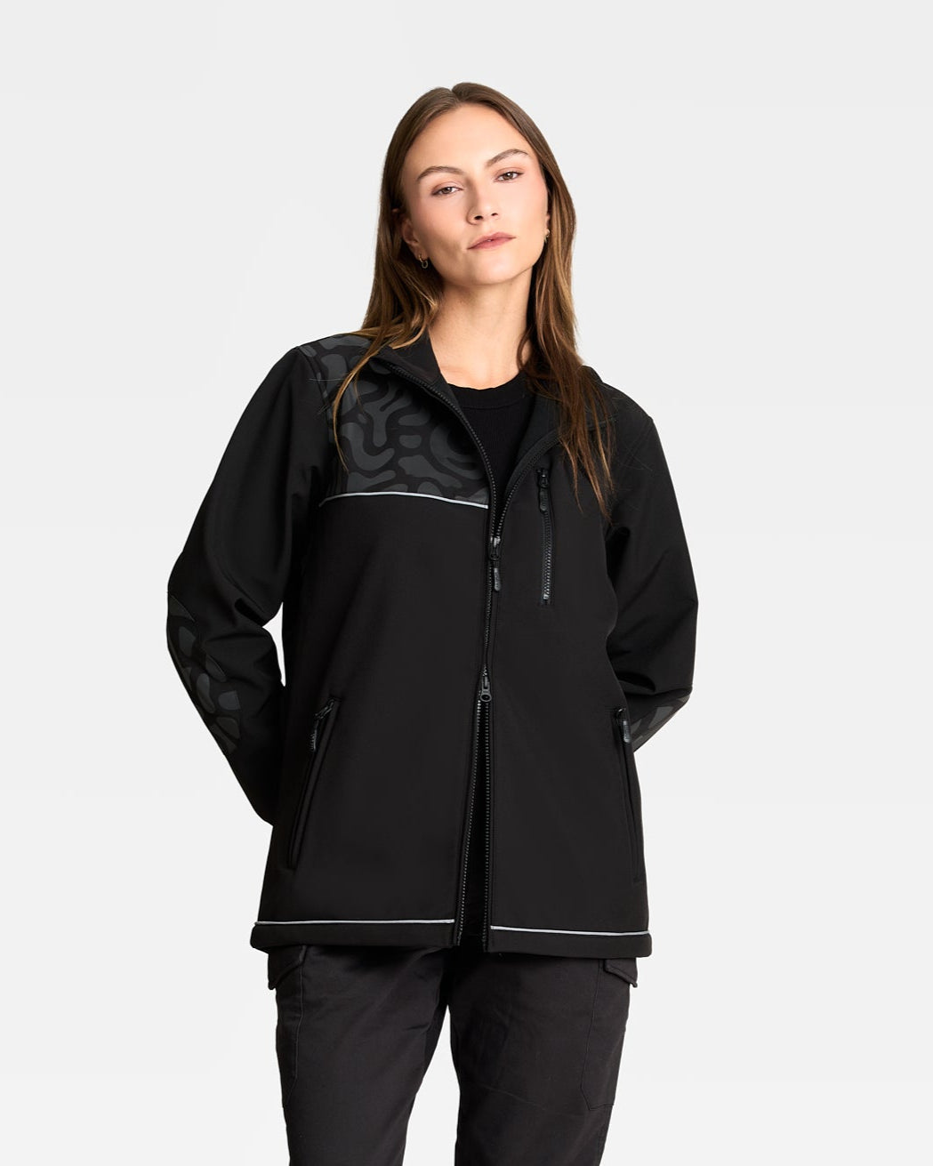 veste softshell déperlante noire vélo femme