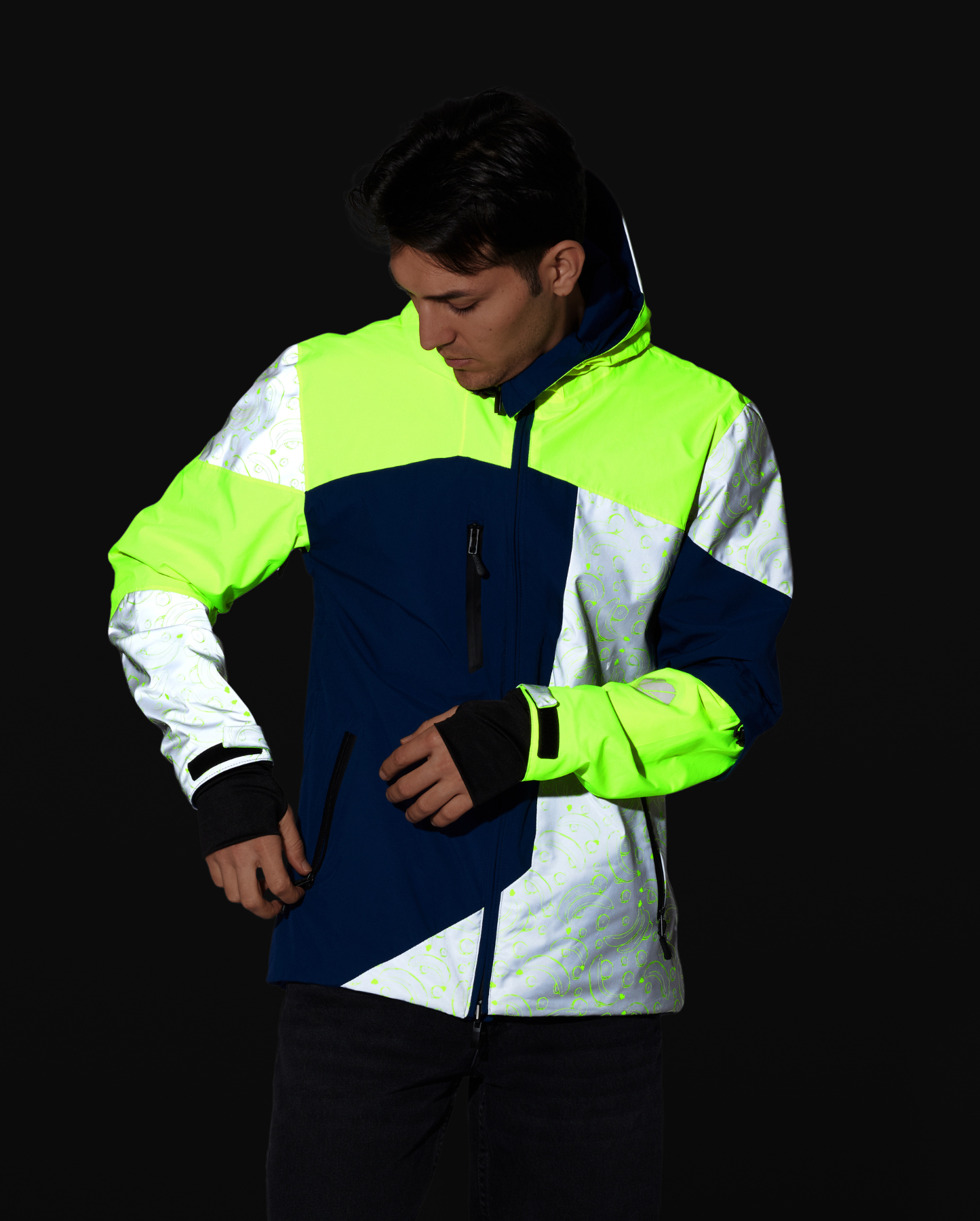 REPOP PATTERN REFLECTIVE & REVERSIBLE JACKET